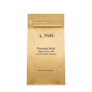 Pure Original Ingredients Flax Seed Meal (1 lb) Vegan Egg Replacement, Nutritional