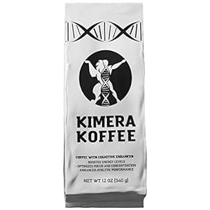 Kimera Koffee - Organic Medium Roast Ground Coffee | Original Blend | Infused with Brain Vitamins |Taurine, Alpha GPC, DMAE, and L-theanine | Enhance Cognitive Stamina & Athletic Performance | 12oz