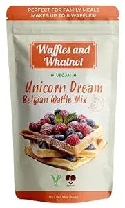 Waffles and Whatnot Vegan Unicorn Dreams Great Tasting Pancake and Waffle Mix - Featured on Diners, Drive-Ins, and Dives - Vegan Free Mix - No Eggs Or Soy - 1 Count