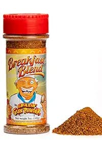 Breakfast Egg Seasoning 5.0oz. Low Sodium, No MSG, KETO, Paleo, Vegan Friendly Spices For Your Meal by Grillin' GunPowder. Eggs, Omelettes, Sausage, Bacon, Ham, Hash, Grits., 5 Ounces