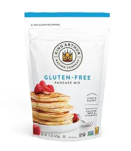 King Arthur, Gluten Free Pancake Mix, Certified Gluten-Free, Non-GMO Project Verified, Certified Kosher, 15 Ounces, Packaging May Vary