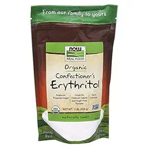 NOW Foods, Organic Confectioner's Erythritol Powder, Replacement for Powdered Sugar, Zero Calories, 1-Pound (Packaging May Vary)