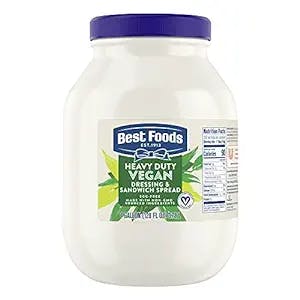 Best Foods Vegan Mayonnaise Jar Made with Non GMO Sourced Ingredients, No Artificial Flavors or Colors, No Cholesterol, Gluten Free, 1 gallon