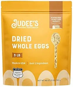 Judee’s Dried Whole Egg Powder - 3 lbs - Baking Supplies - Delicious and 100% Gluten-Free - Great for Breakfast and Camping Meals - Quick and Easy for Outdoor Preparations