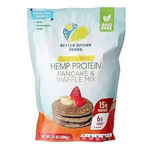 Hemp Protein Waffle Pancake Mix (3LB Bag) – Mild Nutty Gluten Free Mix for Healthy Breakfast – Use Egg, or No Egg, Dairy or Non-Dairy Milk to High Protein Pancakes Mix - Vegan Waffle Mix w/Fiber