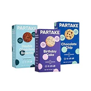 Partake Foods Crunchy & Soft-Baked Vegan Cookies – Delicious 3 Box Cookies Variety Pack | Gluten-free, Non-GMO, Allergy-Friendly Ingredients | No Peanuts, Soy, Dairy, Tree Nuts, Egg, Sesame, Wheat, or Sulfites | Safe School Snack for Kids