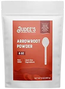 Judee’s Arrowroot Powder 8 oz - Just One Ingredient - Vegan, Non-GMO, Soy-Free - Gluten-Free and Nut-Free - 100% Pure Grain Free Starch - Great for Baking and Thickening - Works as Egg Substitute