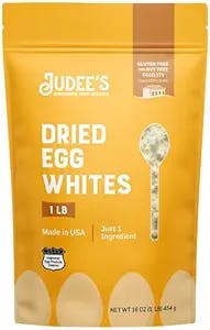 Judee’s Dried Egg White Powder 16 oz - Pasteurized - Delicious and 100% Gluten-Free - Great for Breakfast and Camping Meals - Use to Make Meringue, Royal Icing, and Shakes