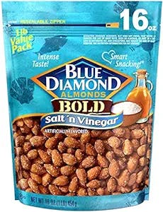 Blue Diamond Almonds Salt N' Vinegar Flavored Snack Nuts, 16 Oz Resealable Bag (Pack of 1)