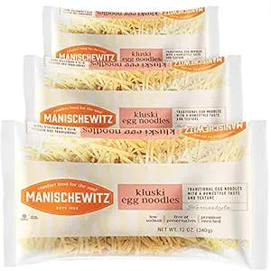 Manischewitz Kluski Egg Noodles 12oz (3 Pack) | Homestyle Taste & Texture, Premium Enriched, Low Sodium, No Preservatives