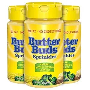 Butter Buds Sprinkles - Butter Flavor Granules - Natural - Gluten-Free - Lightly Salted Fat-Free Butter Substitute, 2.5oz (Pack of 3)