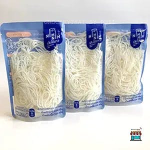Udon Egg White Noodle , No flour, Gluten Free, Weight loss, 35 Kcal) Pack of 3