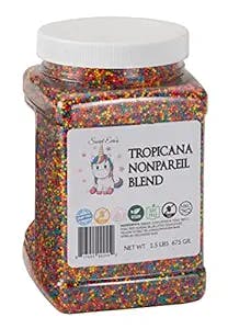 TROPICANA NONPAREIL BLEND -Dairy Free,Gluten-free,Egg Free,Vegan,Soy Free,Nuts Free,Kosher,Sprinkle Medley Mix,For Baking,Decorating,Cookies,Cupcakes,Cakes,Topping,Jimmies,Bulk Candy,Sugar Shapes
