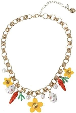 Betsey Johnson Easter Women's Spring Charm Carrot Egg Flower Necklace Valentine's Day Gift Idea Love Birthday Present XMAS Gifts Mother's Day Gitfs Easter