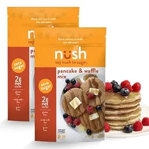 Nush Foods Healthy Pancake Mix, Low Carb Pancake Mix by Nush Foods | (2-Pack) Original - Gourmet Pancake Mix, Keto Pancakes, No Carb, Low Sugar