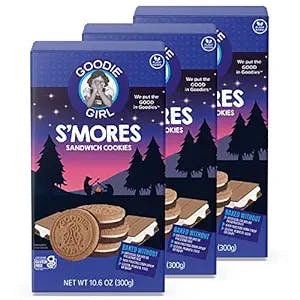 Goodie Girl, Smores Sandwich Cookies | Gluten Free | Peanut Free | Egg Free | Dairy Free | Plant Based | No High Fructose Corn Syrup | Kosher (10.6oz, Pack of 3)