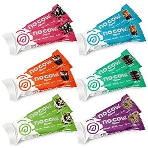 No Cow Dipped High Protein Bars, 21g Plant Based Vegan Protein Snacks, Keto Friendly, Low Sugar, Low Carb, Low Calorie, Gluten Free, Naturally Sweetened, Dairy Free, Non GMO, Kosher, Sampler Pack, 12 Pack