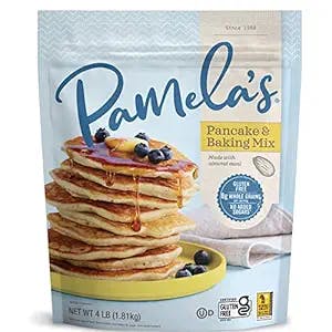 Pamela's Gluten Free Baking and Pancake Mix, Waffles, Cake & Cookies Too, Kosher, Non GMO, 4-Pound Bag (Pack of 3)