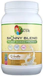 Skinny Jane Skinny Blend | Delicious Plant Based Protein Shake | Vegan Powder | Low Carbs Keto Friendly | Non GMO | No Soy, Gluten, Dairy and Egg Free | BCAAs (Vanilla, 2 Pound)