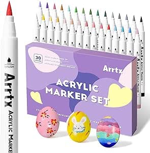 Painting Rocks Has Never Been So Fun: Arrtx 30 Colors Acrylic Paint Pens Re