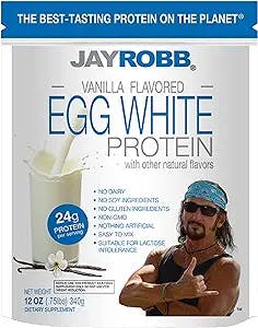 Jay Robb Vanilla Egg White Protein Powder, Low Carb, Keto, Vegetarian, Gluten Free, Lactose Free, No Sugar Added, No Fat, No Soy, Nothing Artificial, Non-GMO, Best-Tasting, (12 oz, Vanilla)