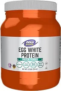 NOW Sports Nutrition, Egg White Protein, 16 g With BCAAs, Unflavored Powder, 1.2-Pound