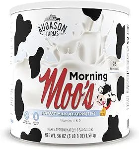 "Move Over Cows, Augason Farms Morning Moo's Low Fat Milk Alternative is He
